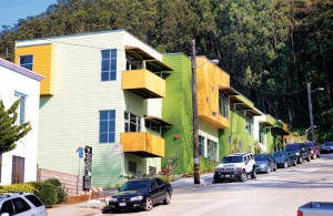 The Kirkham Childcare Center in San Francisco, California, features an irregular footprint with various pop-outs and balconies that add visual interest to the building. Photo courtesy Pacific Mobile Structures