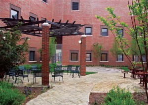 The first large-scale, federally run hospital for those with mental illness, the new building for Saint Elizabeths (Washington, D.C) features windows that emphasize daylighting, views, safety, and security. Photo © Marilyn Ott-Close