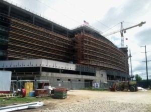 Many of the materials being used to build a new hospital at Gundersen Lutheran Health System are being produced locally, including the concrete containing slag cement and fly ash. Photos courtesy GRT Admixtures