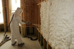 Spray polyurethane foam is a spray-applied material widely used to insulate buildings. Photo courtesy Spray Foam Coalition