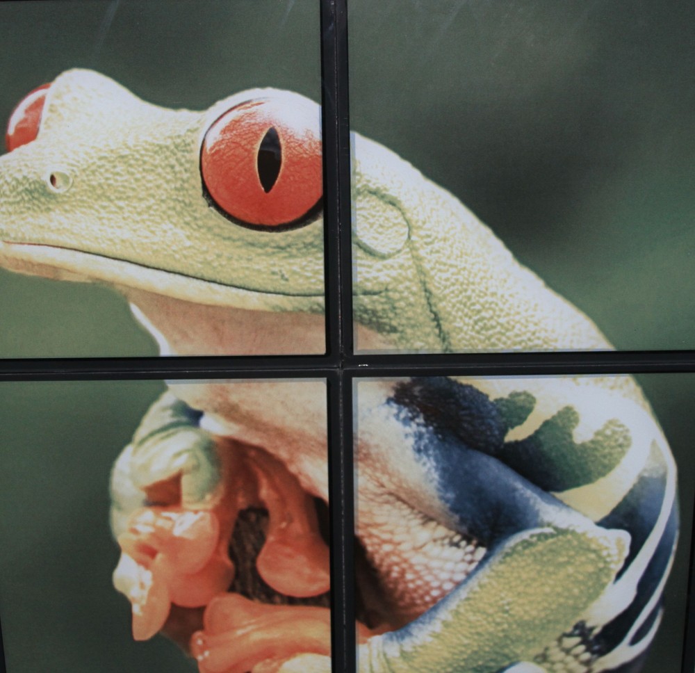 The proprietary software adjusts the image to correctly print across multiple lites of glass.