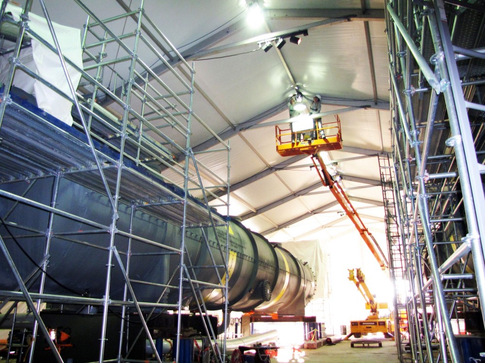 Interior view of final strucutre deployment around existing nuclear facilities at Grand Gulf Nuclear Power Station in Port Gibson, Mississippi.