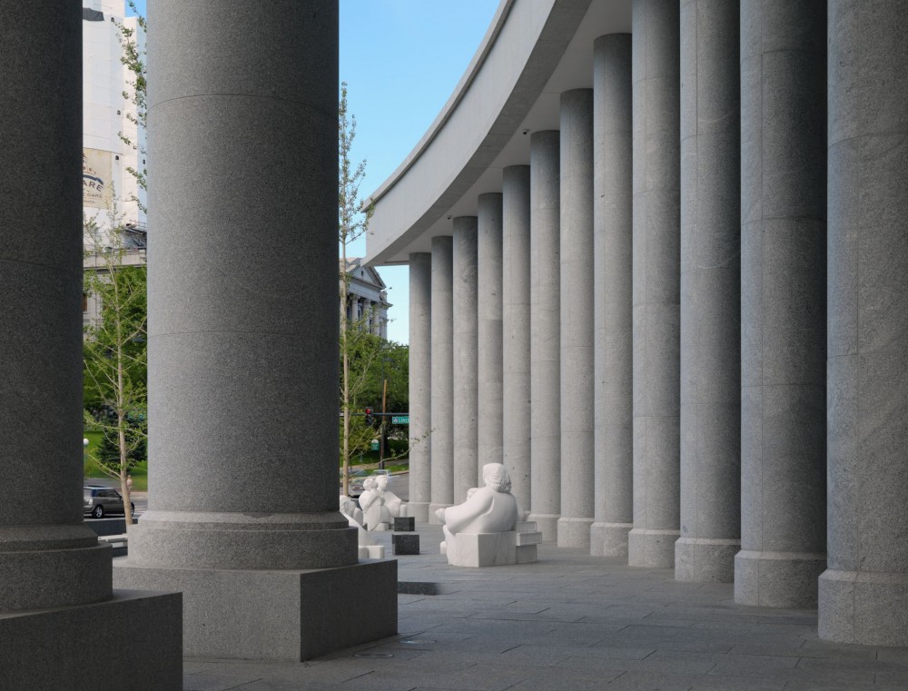 More than 12,000 m2 (130,000 sf) of granite was used to construct the Colorado Judicial Center.