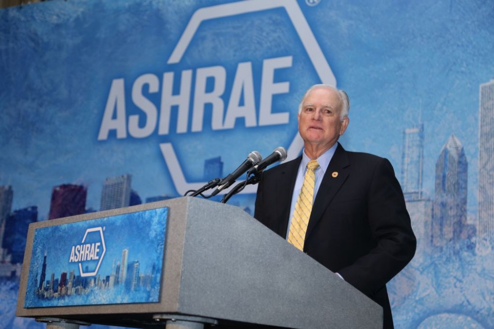 At the ASHRAE Winter Conference, the American Society of Heating, Refrigerating, and Air-conditioning Engineers (ASHRAE) presented its F. Paul Anderson Award to Damon Gowan, the retired president and CEO of EMCOR-Gowan. Photo courtesy ASHRAE