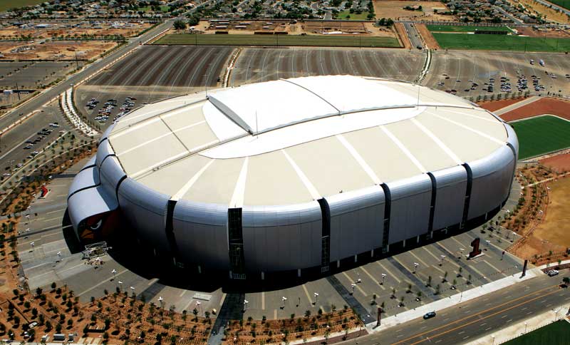 Large roofs like—Cardinals Stadium in St. Louis, Missouri—often require the best and longest roof guarantees that are available. Photo courtesy GAF