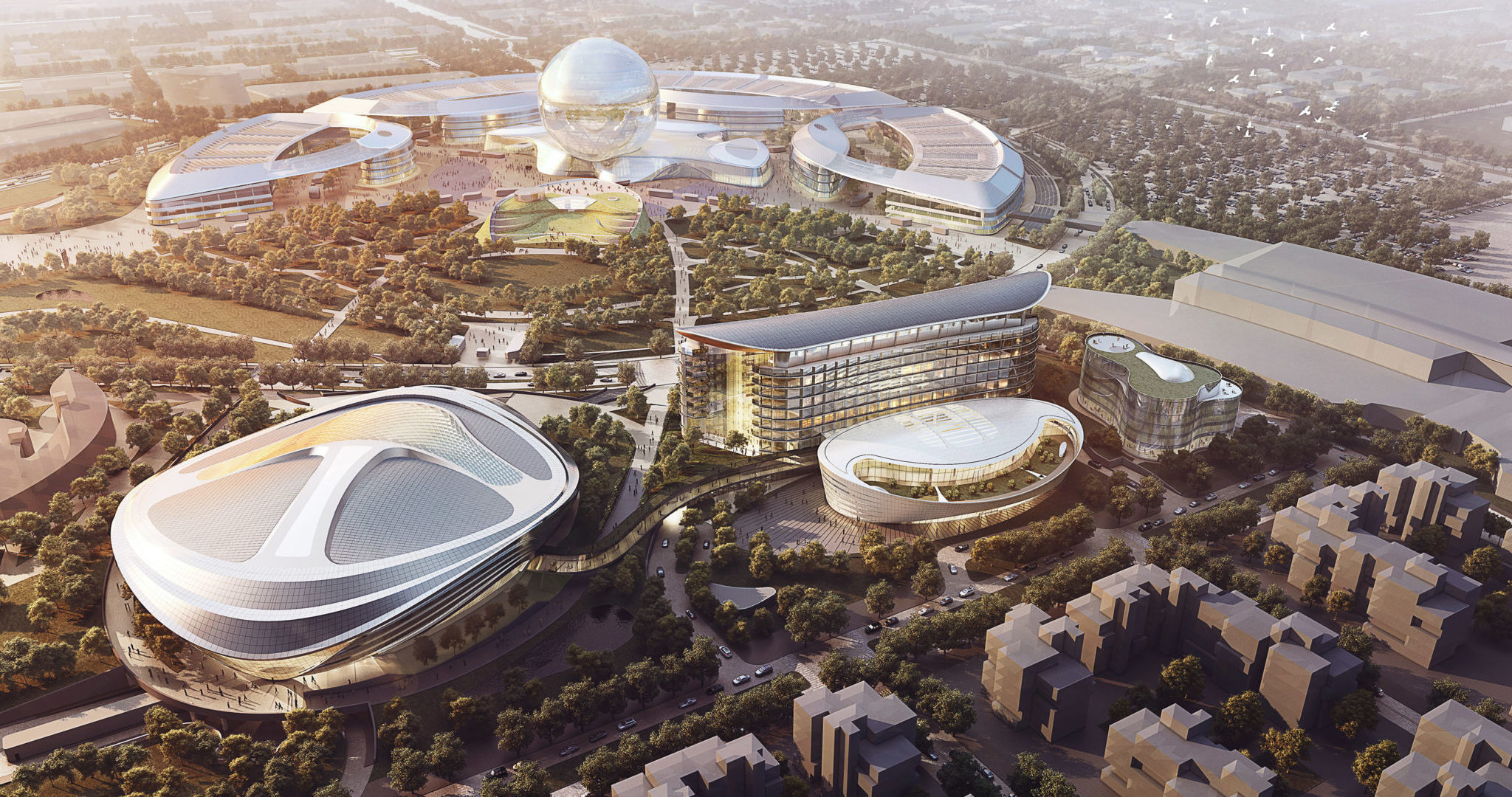 Adrian Smith + Gordon Gill Architecture's design for the Astana Expo City 2017 earned an award in the stellar design category for this year's American Institute of Architects (AIA) Innovation Award. Image © Adrian Smith + Gordon Gill Architecture