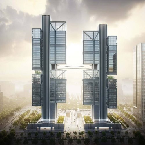 Plans for the new DJI headquarters in China aim to defy traditional office spaces. Image courtesy Foster + Partners