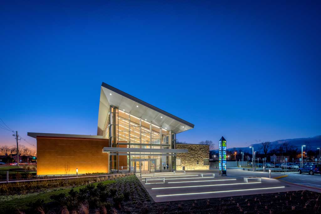 Extensive engineering was required to create some of the signature features of the Laurel Branch Library, which utilizes insulated metal panels in the design. Photos courtesy Kingspan