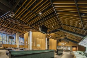 The Target Center Arena in downtown Minneapolis employed a customized metal ceiling solution from Hunter Douglas. Photo © Bob Perzel