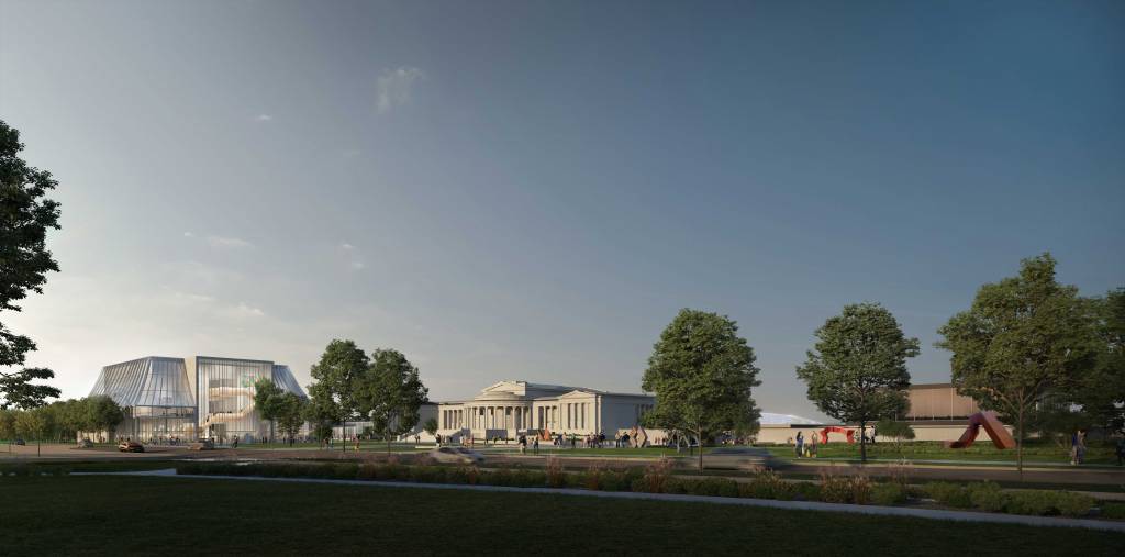 The North Building at the Albright-Knox Art Gallery is expected to create an additional 2684 m2 of space. Images © OMA