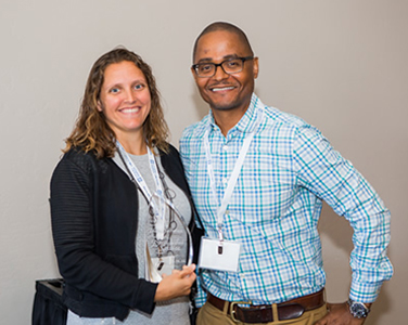 Jennifer Zabik, P.E., and Georgi Hall, Cold-formed Steel Engineers Institute (CFSEI) executive committee chair (2017-2018). Zabik is the recipient of the 2018 CFSEI John P. Matsen Award for Distinguished Service. Photo courtesy CFSEI