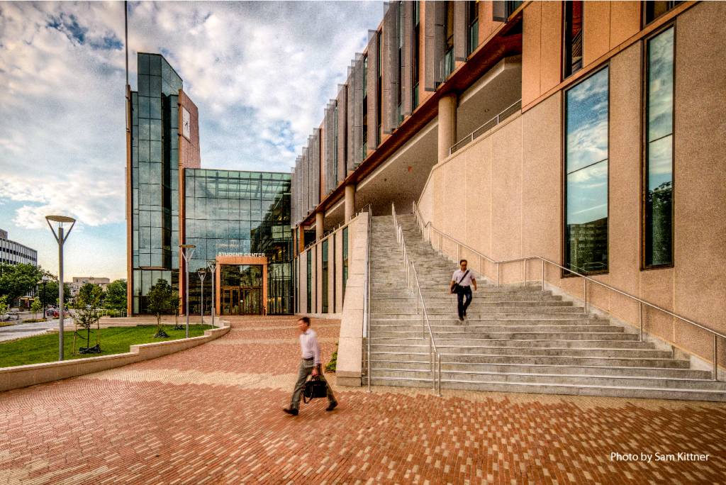 The University of the District of Columbia Student Center received the Best in Class (paving and landscaping) Brick Architecture Award from the Brick Industry Association (BIA). Photo © Sam Kittner. Photo courtesy BIA