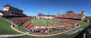 The renovation of the football stadium in Liberty University, Lynchburg, Virginia, was completed within a year. Photo courtesy Woolpert