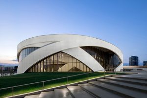 The National Veterans Memorial and Museum (NVMM) in Columbus, Ohio, employs cast-in-place concrete to create a space to honor veterans. Image courtesy Allied Works