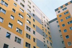 Mineral wool has been used as an insulation layer behind various claddings, especially curtain walls, spandrel panels, rainscreen façades, and EIFS.