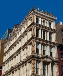 Before its award-winning renovation, the landmark building at 54 Bond Street in New York City’s NoHo Historic District was beginning to show its years, with corrosion and rust bleed masking its intricate and beautiful ornamental  cast-iron façades.