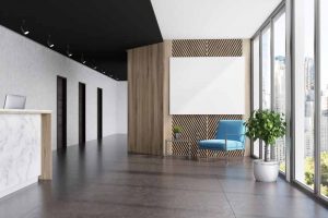 Trends in commercial design point toward the continued popularity of open-concept spaces. Due to advances in coiling fabric or film closures for hoistway openings, designers have fewer constraints like elevator lobbies.