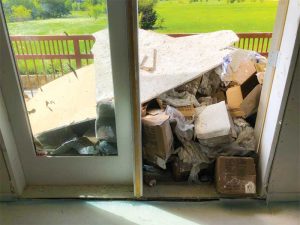 Figure 5 Balconies often are a staging area for construction waste. This increases the risk of damage to the waterproofing membrane.