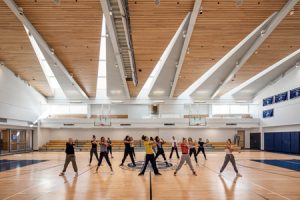 A New York City high school transforms its campus by expanding its rooftop and opening up below-ground spaces. Photo courtesy Murphy Burnham & Buttrick Architects