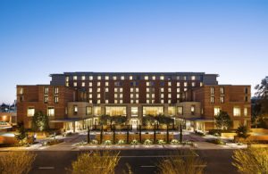 Sustainability, indoor environmental quality, innovation in design, and energy and atmosphere are among the University of California Los Angeles’ (UCLA’s) Meyer and Renee Luskin Conference Center’s highest performing strengths. Photo © Matthew Millman. Photo courtesy UCLA