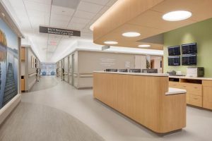 Ergonomic flooring has helped UW Health’s University Hospital in Madison, Wisconsin, reduce noise and improve patient and staff experience in its neuroscience intensive care unit. Photo courtesy Ecore