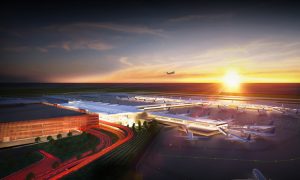 Rendering of the new $1.5-billion terminal project at Kansas City International Airport. Image courtesy KCI