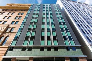 The Pythian Apartments was retrofitted with a hurricane-impact, unitized window wall system for a stronger acoustical performance. Photo © George Long Photography