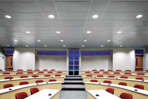 Metal ceilings can provide very effective acoustical control in addition to their eye-catching aesthetics, making them a versatile and functional design element.