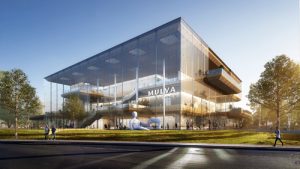 Rendering of the Mulva Cultural Center in De Pere, Wisconsin, that is begin designed by Skidmore, Owings & Merrill. Image courtesy Skidmore, Owings & Merrill