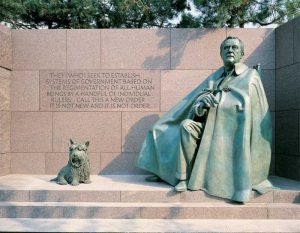 American landscape architect Lawrence Halprin selected Carnelian granite for the Franklin Delano Roosevelt Memorial in Washington, D.C., because of its similarity in color to the reddish gray fieldstone used on the Roosevelt estate at Hyde Park in New York. Photos courtesy Coldspring