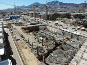 Temporary dewatering and groundwater treatment systems are in operation at Reve, a mixed-used development in Boulder, Colorado. Photos © Bairn Leonard, TerraFirma Earth Technologies