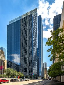 The Bank of America Tower in Houston, Texas, has earned the Leadership in Energy and Environmental Design (LEED) v4 Platinum certification for Core and Shell. Photo courtesy Walter P Moore