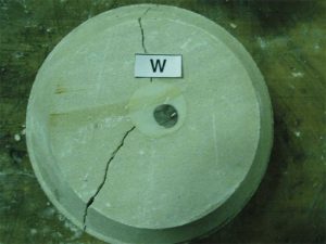 Figure 3: Cross-section of cracking near base of baluster.