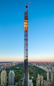 The 111 West 57th Street tower designed by SHoP Architects has topped out in New York City. Image courtesy Evan Joseph