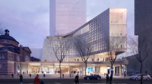 Snøhetta and Clark Nexsen have unveiled designs for a new library in Charlotte, North Carolina. Rendering courtesy LMNB 