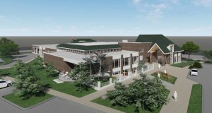 Sheehan Nagle Hartray Architects’ design for the renovation and expansion of the St. Charles Public Library, Illinois, has been approved. Rendering courtesy SNHA