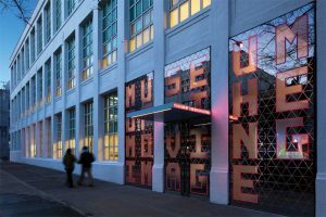 The Museum of the Moving Image (MOMI) in Astoria, New York, screens more than 400 films annually in an environment that mixes the classic and the contemporary. Photos © Francis Dzikowski/Esto. Photo courtesy Museum of Moving Image