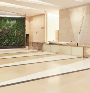 Pei Cobb Freed & Partners is the recipient of the 2019 Grande Pinnacle Award from the Natural Stone Institute for their work on 7 Bryant Park in New York City. Photo courtesy Natural Stone Institute