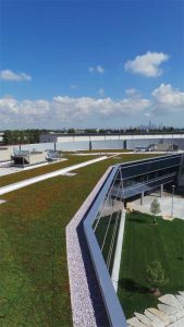 One factor driving the growth of TPO/PVC membranes is the ‘green’ building movement and the increased use of reflective roofs. Photo courtesy Johns Manville Roofing Systems