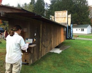 Bird-friendly glass is tested at the Powdermill Nature Reserve in Pennsylvania where birds are released into a special test tunnel.