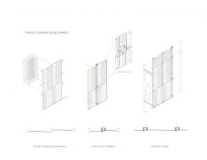 Architectural drawings for the façade at Kinnick Stadium, Iowa City, Iowa, reveal the details behind the glass. Images courtesy Neumann Monson Architects