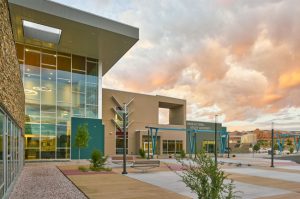 Navajo Tribal Utility Authority’s new office blends modern, high-performance curtain wall and storefront systems with traditional, culturally inspired design. Photo © Patrick Coulie Architectural Photography. Photo courtesy Tubelite Inc.