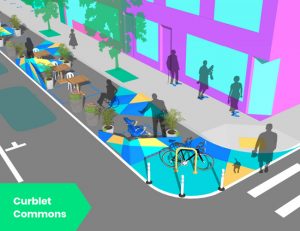 The City of Baltimore, Maryland, is offering a social distancing design book filled with tactical solutions and resources to reopen public spaces. Image courtesy City of Baltimore