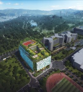 B+H Architects have won an international competition to design the new Shenzhen Children’s Hospital and Science and Education Building, Shenzhen, Guangdong Province, China. Image courtesy B+H Architects