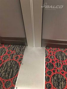 Aluminum cover plate with slip-resistant grooves and wall expansion joint cover with concealed fasteners were installed at the Flamingo Hotel and Casino in Las Vegas, Nevada.