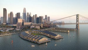 Heatherwick Studio has revealed plans for the Cove, a new waterfront development in San Francisco, California. Image courtesy Wire Collective