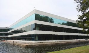 The 1 Rockwood office building in Sleepy Hollow, New York, underwent a complete façade restoration using polyvinylidene fluoride (PVDF) exterior restoration coatings. The restoration project will help the building resist fading and degradation for at least 20 years. Photo courtesy Stuart Dean Company