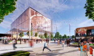 Skidmore, Owings, & Merrill (SOM) and TnS Studio are leading the design of an entrepreneurial and community hub on Chicago’s South Side. Image © SOM