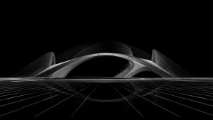 Zaha Hadid Architects designs Striatus, the first of its kind 3D concrete printed arched bridge, for the Venice Architecture Biennale 2021. Image courtesy Zaha Hadid Architects