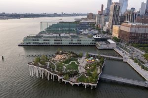 The Heatherwick Studio, MNLA, and Arup-designed Little Island opens in New York City, unlocking 1 ha (2.4 acre) of public park and performance space above the Hudson River. Photo courtesy Heatherwick Studio